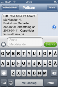 sms från polisen :)