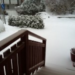 Snö på min #kaffetrapp